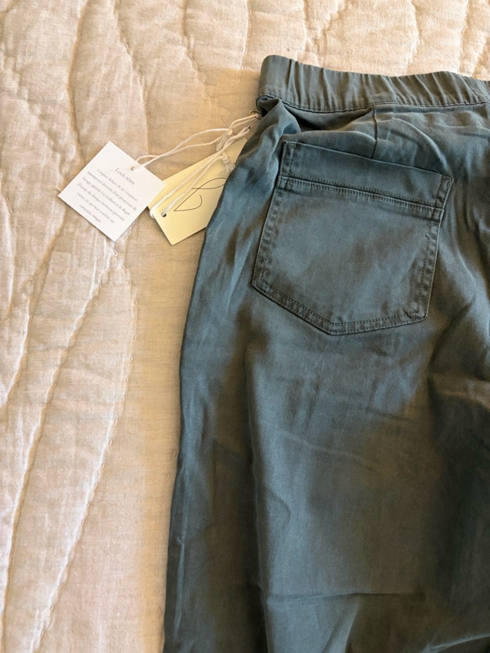 💚 NWT Joie olive green wide leg utility pants sz 10 - Picture 9 of 9
